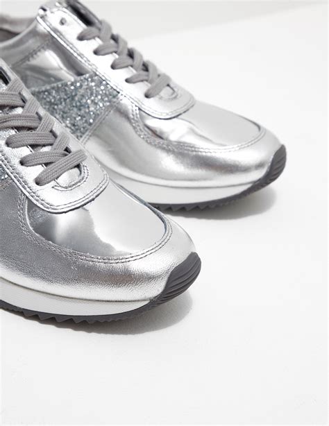 silver designer sneakers for women.